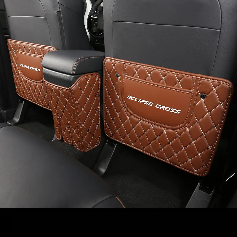 brown 3pcs Защита для сидений, защита заднего сиденья, защита от ударов, Накладка для сиденья, Автомобильный интерьер для Mitsubishi ECLIPSE CROSS - Цвет: brown 3pcs