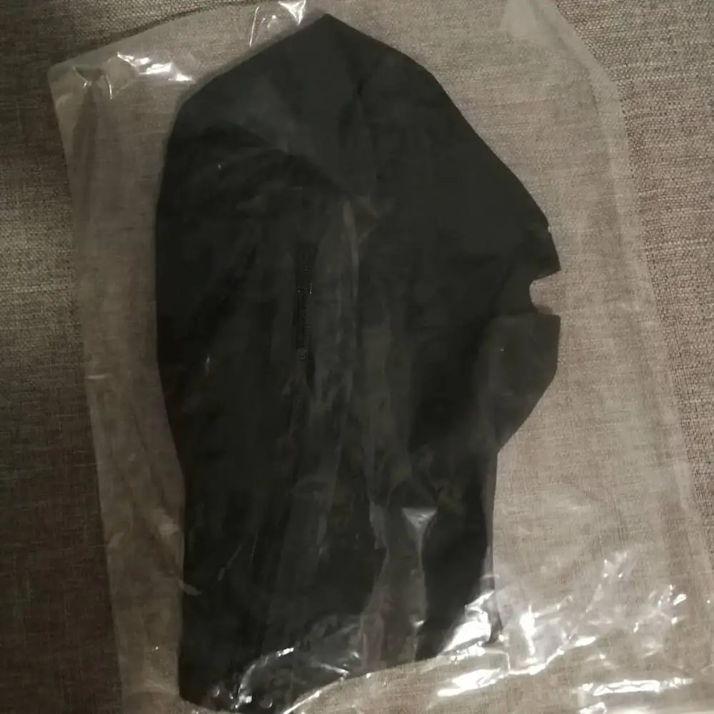 Латекс фетиш на голову с задней молнией латексная Красная маска открытым ртом