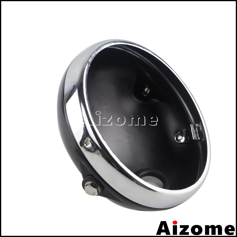 Черный мотоцикл 7-дюймовый корпус фары круглый светодиодный налобный фонарь для