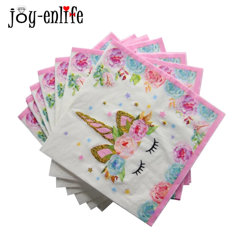JOY ENLIFE Единорог бумажные салфетки для вечеринки Дети День рождения декоративная