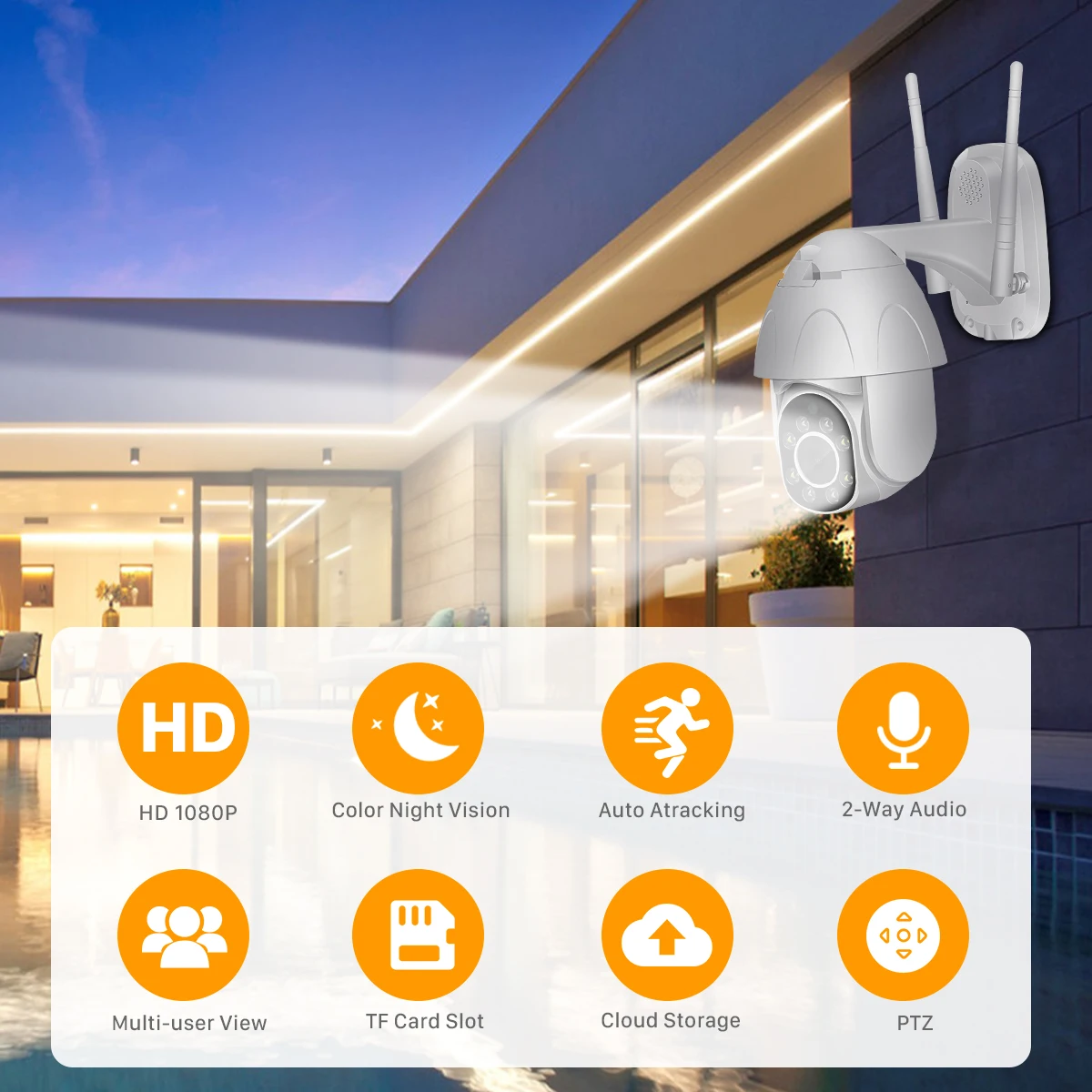 1080P PTZ wifi камера 2MP автоматическое отслеживание Водонепроницаемая CCTV Домашняя безопасность ip-камера 4.0X цифровой зум скорость купольная Беспроводная ip-камера