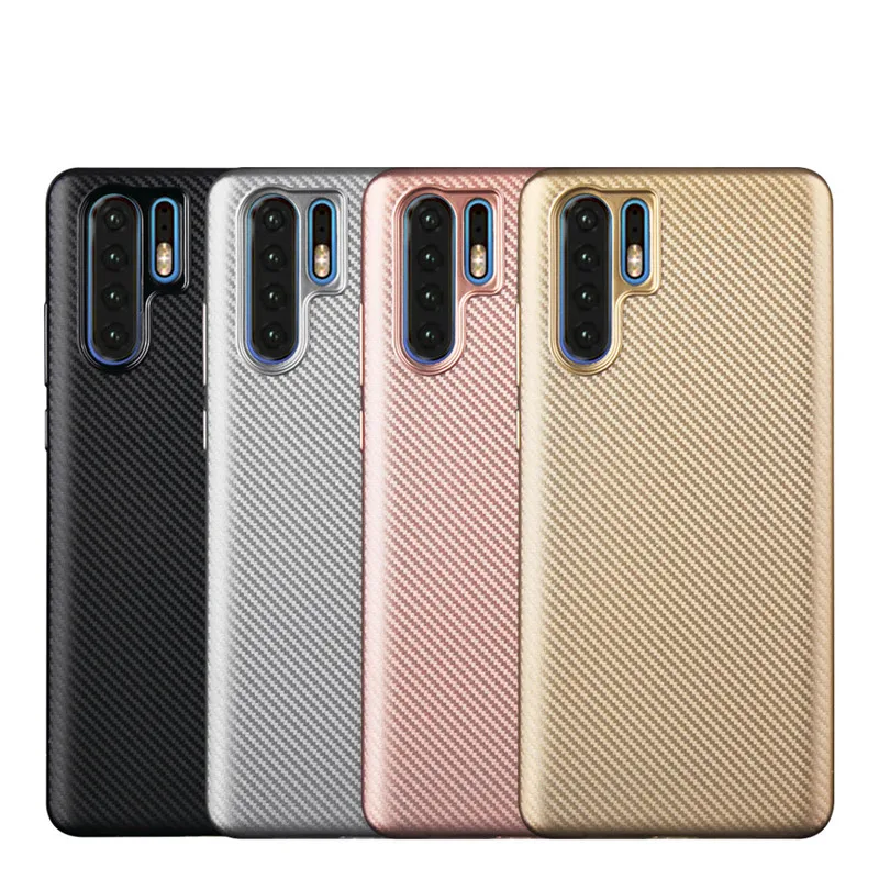 For Huawei P30 / Pro Carbon Fiber Soft Silicone Case P Smart 2019 Coque Cover Shockproof Protective Bumper |