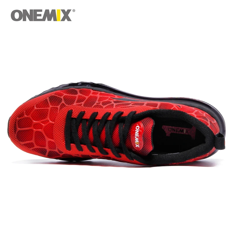 Спортивная обувь Onemix эластичные красные черные кроссовки с воздушной подушкой
