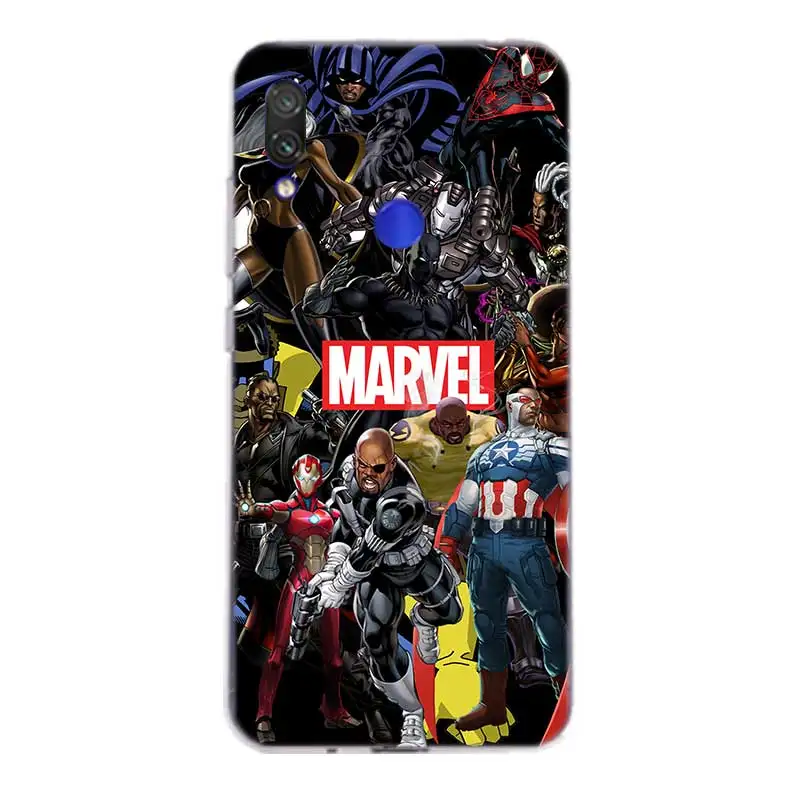 Силиконовый чехол Marvel Comics для Xiaomi Redmi Y3 S2 Y2 Note 7 6 5 Pro 4 4X 5A 6A Pocophone F1 Mi 8 A2 lite 9 A1 |