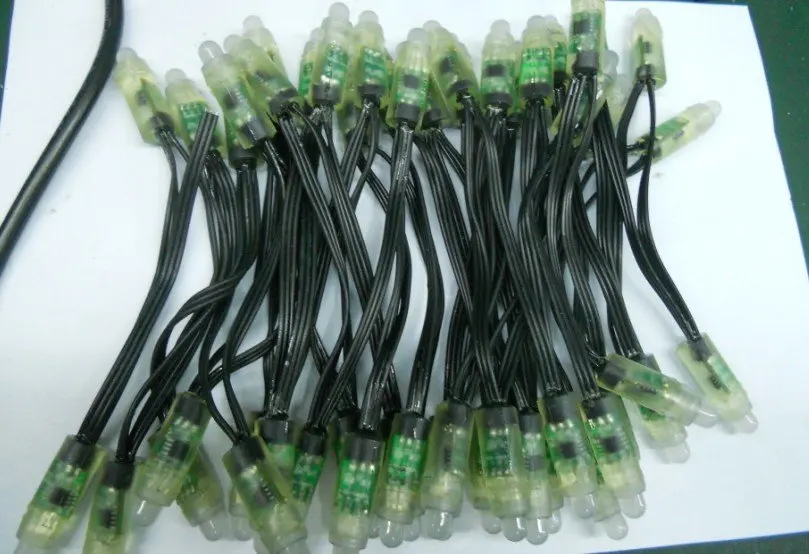 12 мм RGB полный светодиодный пиксельный модуль (WS 2811IC) DC5V вход 50 шт. в шнуре IP68 во