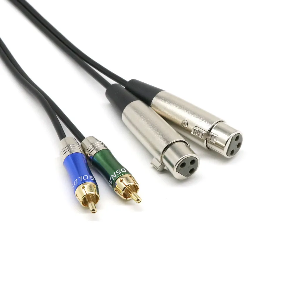 XLR для женщин RCA мужские кабели Новый сейсмический аудио 3 ноги двойной Двойной