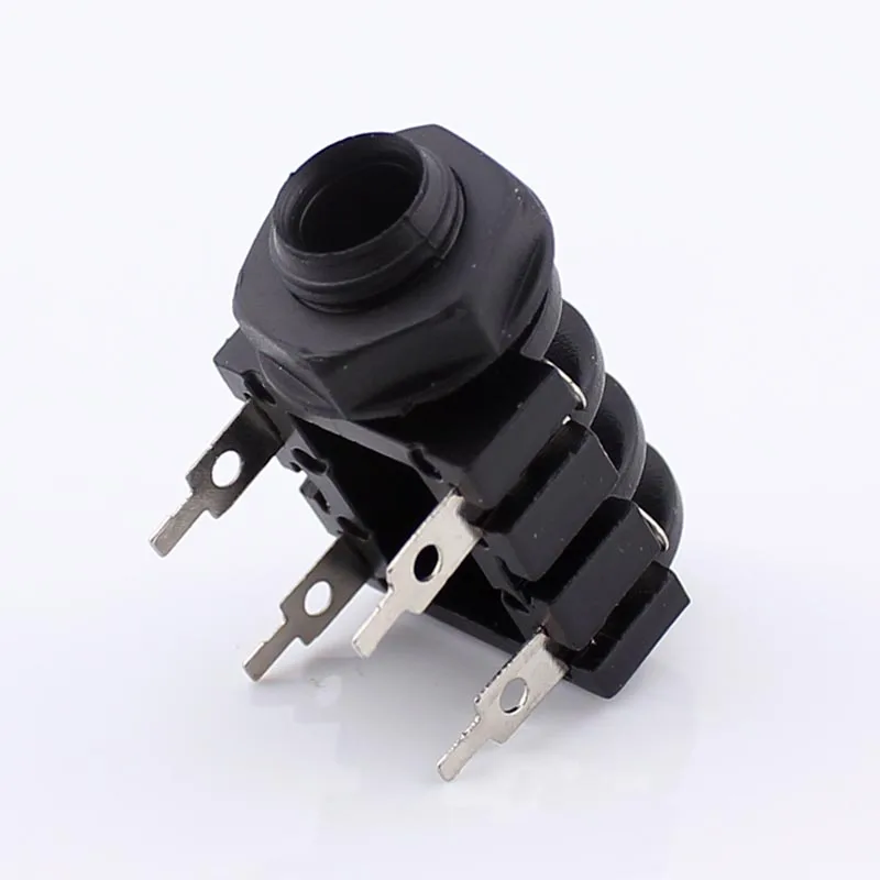 

100pcs Jack 6.35 Connector Socket Mono Audio Microphone Plug 6.5mm Jack Audio Adapter Straight Mono Plastic Leech Seat