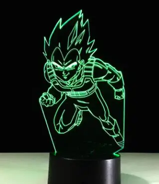 USB новинка подарок 7 цветов Изменение животное лошадь светодиодный ночник 3D светодиодный Настольный светильник как украшение дома дети прикроватная лава лампа - Испускаемый цвет: Goku