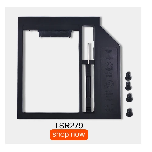 TISHRIC Универсальный 2nd HDD/SSD/DVD Caddy 12,7 мм SATA 3,0 2,5 жесткий диск Caddy адаптер DVD SSD для ноутбука Оптический отсек HDD Чехол