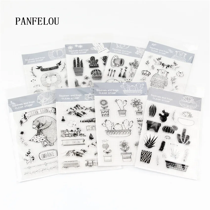 Прозрачные силиконовые резиновые штампы PANFELOU без электричества Мультяшные для