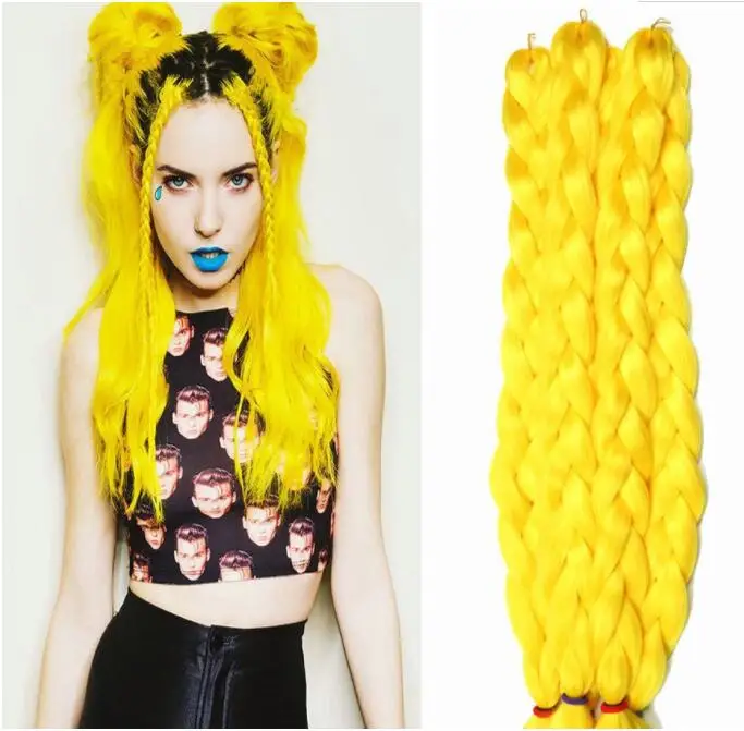 MERISIHAIR, 24 дюйма, Омбре, розовый, блонд, красный, синий, плетеные волосы, синтетические, вязанные волосы для наращивания, огромные косички, прически