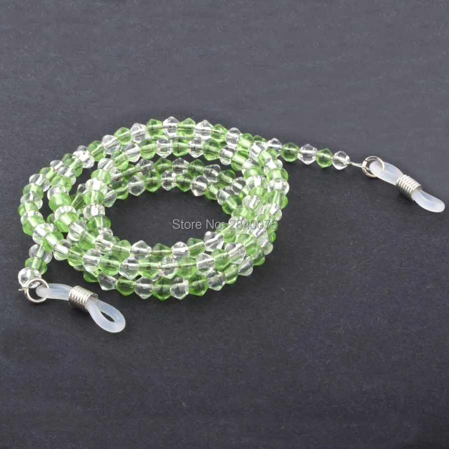 

Retail Handmade Green Clear Acrylic beaded Eyeglass sunglasses glass Beads Chains Eyewear