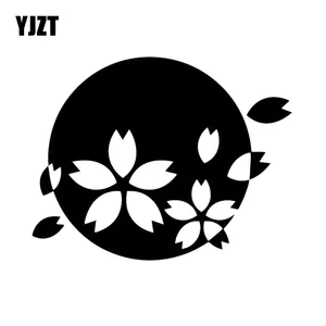 YJZT 14.9X11.6CM Funny Flower Vinyl Decal Car Sticker Japan Car Window JDM Black/Silver C26-0156