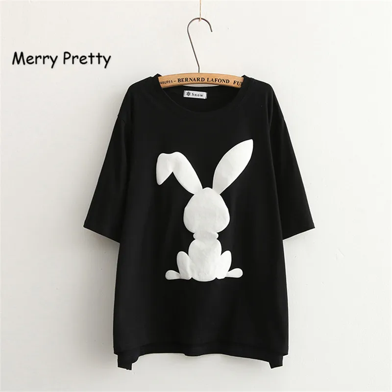 Новинка женские футболки Merry Pretty в стиле Харадзюку милая забавная хлопковая