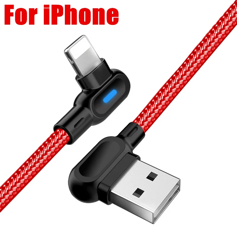 red for iphone 2 м 1 м Быстрая зарядка USB кабель для iPhone X XR 7 8 Micro usb type C кабель для samsung S8 S9 S10 Xiaomi huawei LG Android зарядное устройство - Цвет: red for iphone