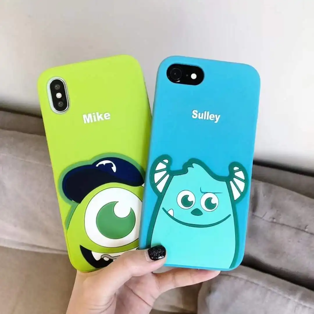 SAM S10 plus Cartoon Silicone Case 3D Cute Sullivan phone cover For Samsung S9 S8 / Note 8 /9 Mike Wazowski Soft case |