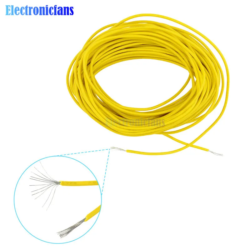 Гибкий многожильный проводной кабель 24 awg желтый 10 м 300 В UL 1007|cable 24|cable 10mcable |