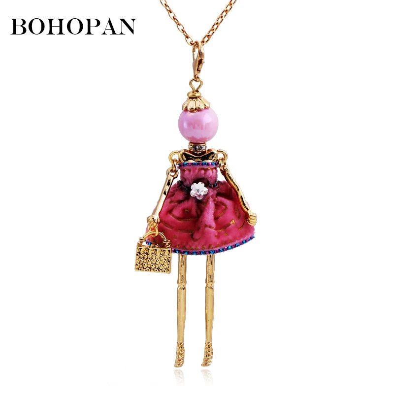 Bohopan 2019 золотые металлические кукольные Подвески ожерелье твердые капкейк