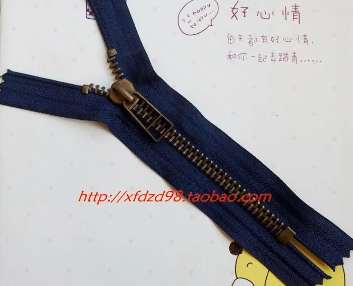 

free shipping 5pcs/lot 8# 40cm bronze close end Placket metal zipper with slider bag garment diy accessories 8 colors750