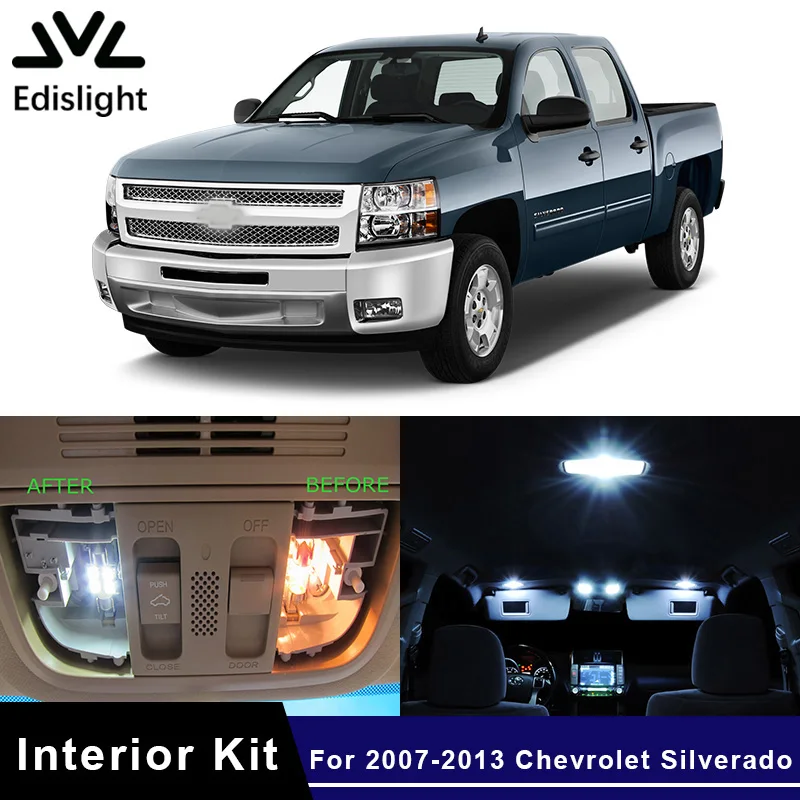 Edis светильник 13 шт. автомобильные лампы посылка для 2007 2013 Chevrolet Silverado 1500 2500 3500