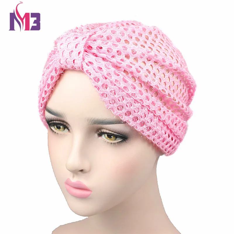 Новое поступление модной летней женской головной повязки с блестящим дышащим отверстием, аксессуарами для волос хиджаб тюрбан.