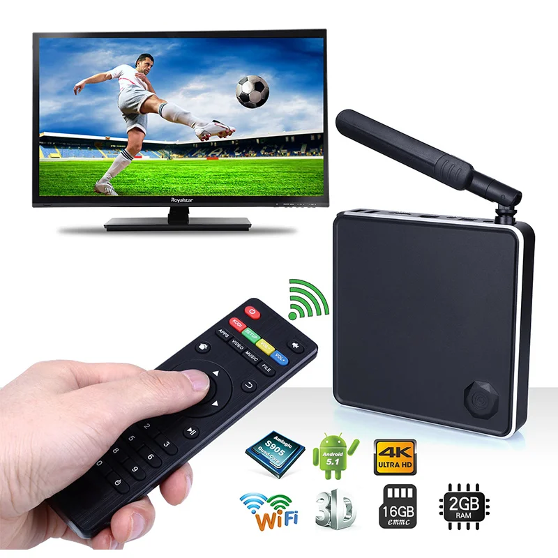 Авто ABS WIFI Android 5 1 16G черный 5V2A 1080P домашние приемники аудио видео четырехъядерный