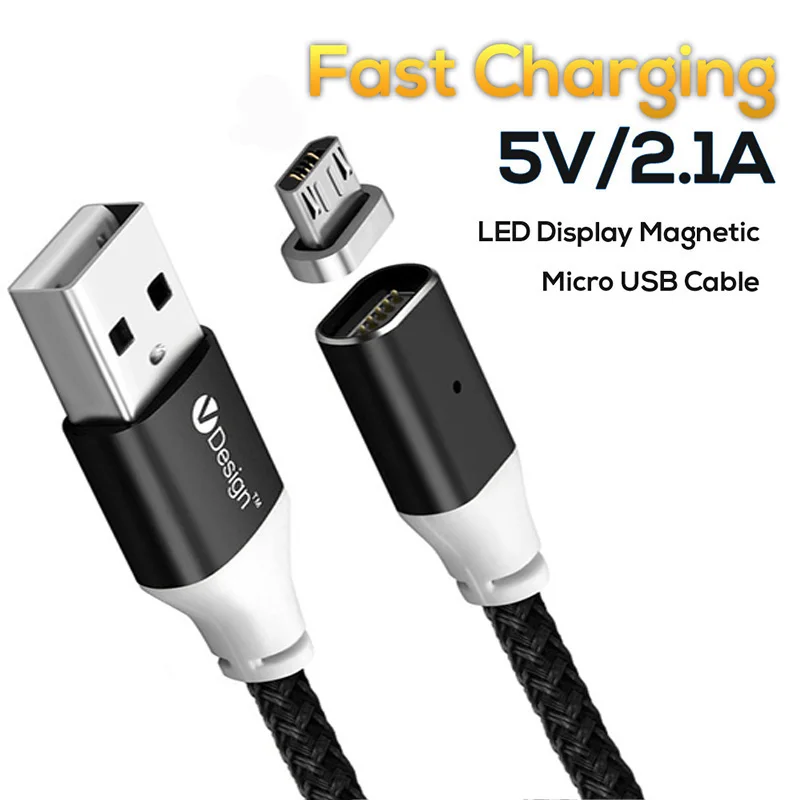 1/2/3 М Micro USB зарядный кабель Магнитный для Xiaomi Huawei Android Быстрая зарядка провод Samsung