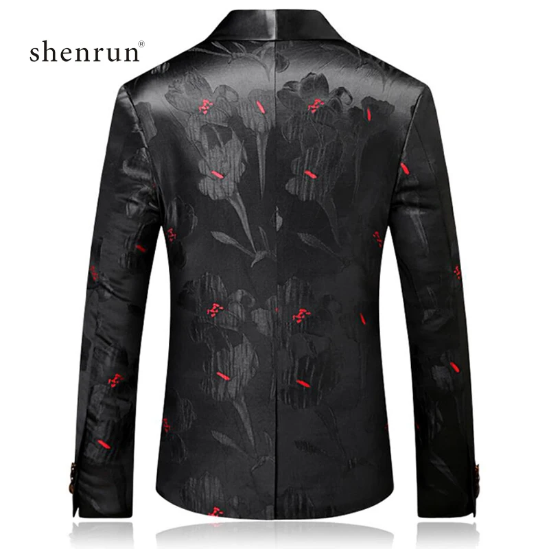 Мужской Блейзер Shenrun приталенный костюм куртка черные повседневные куртки