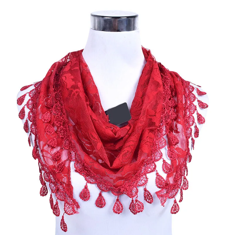 Роскошный брендовый дизайнерский летний женский кружевной шарф гибкие Женские