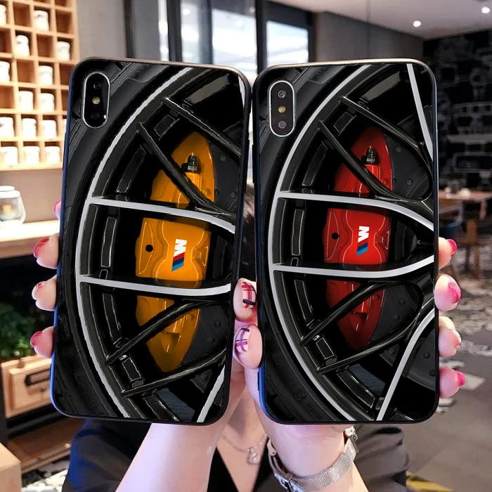 Роскошный бренд BMW tire черный мягкий Силиконовый ТПУ чехол для телефона iPhone MAX XR XS