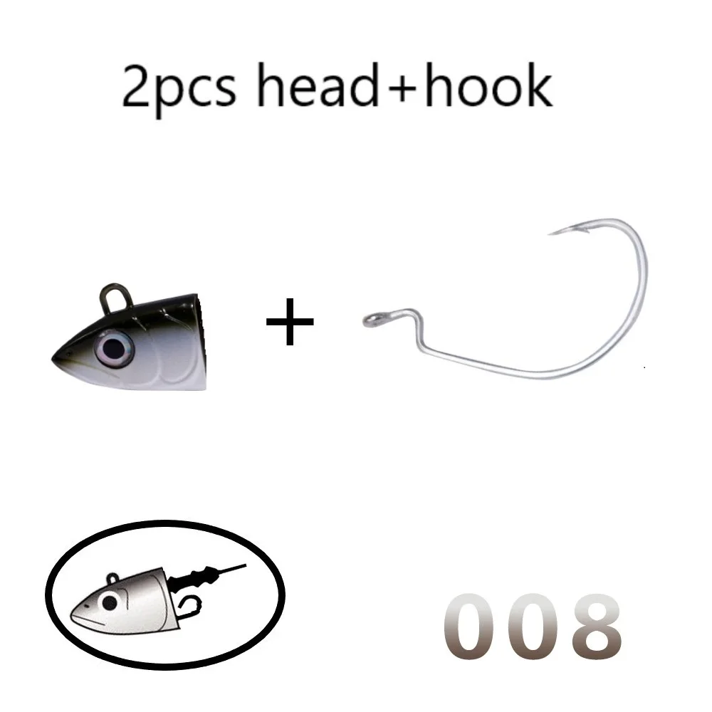 008 Hunthouse черный minnow jig head Рыбалка Мягкая приманка, червь крючок 100 мм 25 г, новые рыболовные приманки мягкая Щука плавающая приманка muskies - Цвет: 008