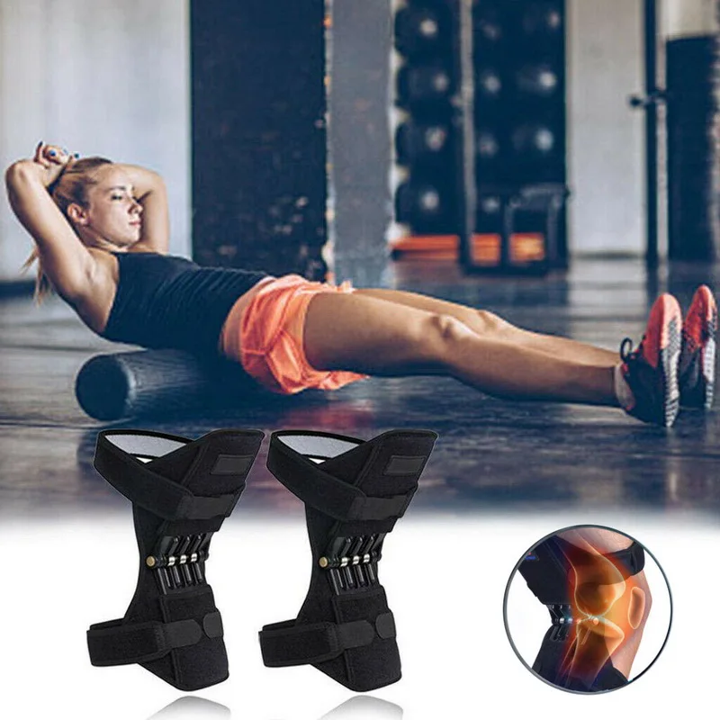 

1 pair Joint Support Knee Pads Breathable Non-slip Power Lift Joint Support Knee Pads Powerful Rebound Spring Force Knee Booster