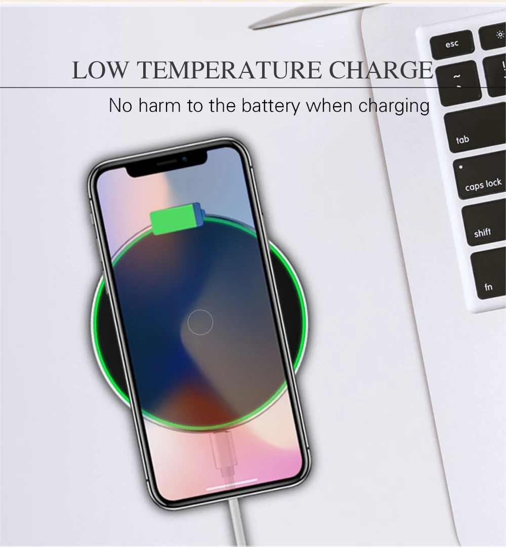 Беспроводное зарядное устройство Efaith для iPhone 8 Plus X 10 Вт Беспроводная зарядка Qi