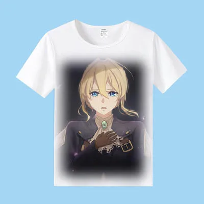 24 Violet Evergarden, футболка для мужчин и женщин, футболки с коротким рукавом, косплей, футболка, аниме, топы, футболки для мужчин и женщин - Цвет: 24