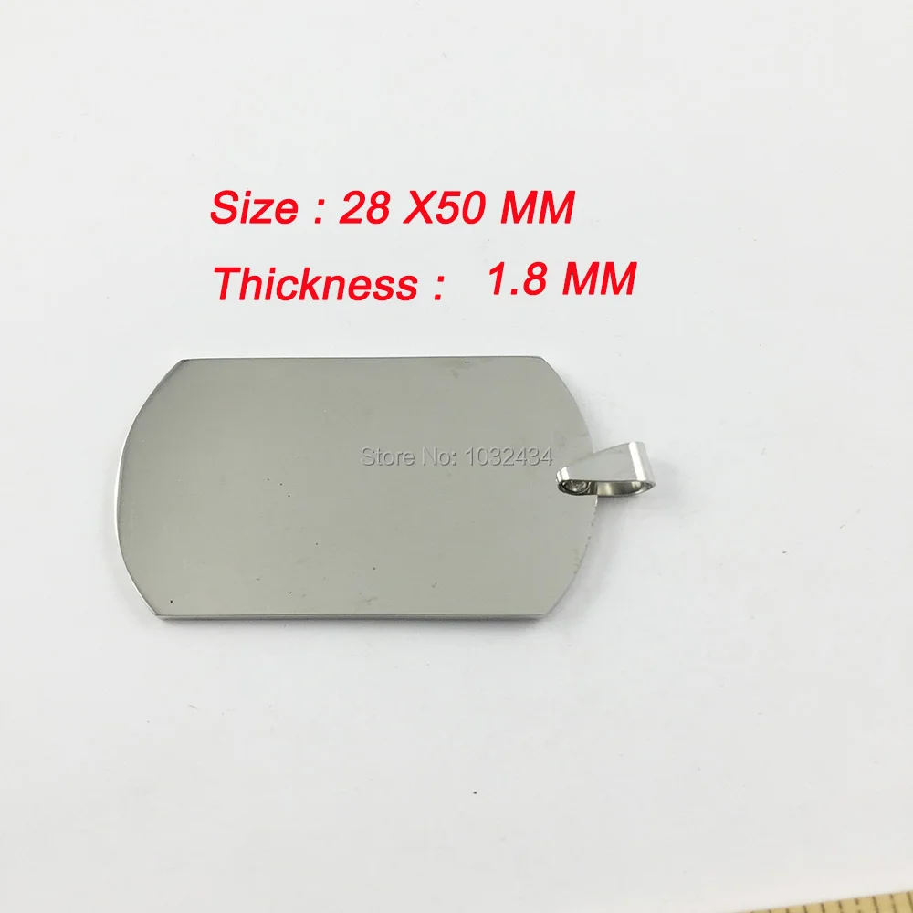 

1500pcs/lot Personalizes Military Army Style Polished Dog Tag Men Women Stainless Steel Pendant Necklace DIY Gift