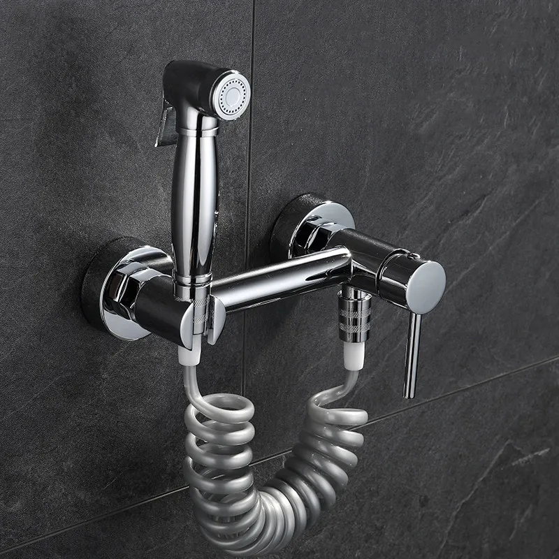 Bathroom Toilet Bidet Sprayer Faucet Set Handheld Brass Shattaf Mixer Kit 1.5 Meter Shower Hose Chrome | Обустройство дома