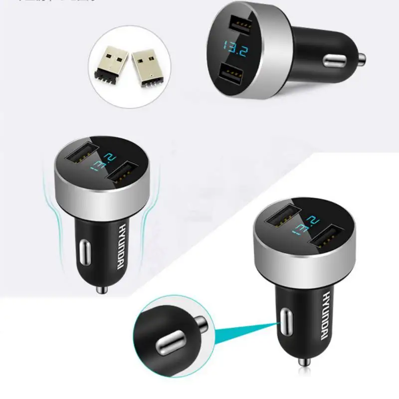 Автомобильное зарядное устройство с двойным USB 5V 3.1A быстрое светодиодный дисплей