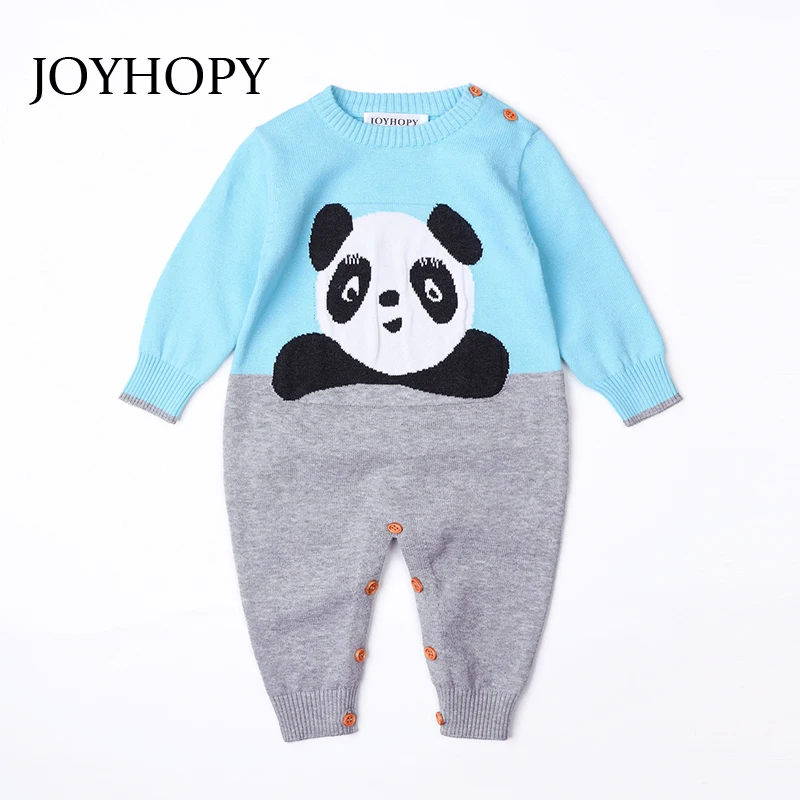 

Newborn Baby Girl Baby Boy Romper Warm Knit Sweater Long Sleeve Cute Panda Baby Rompers