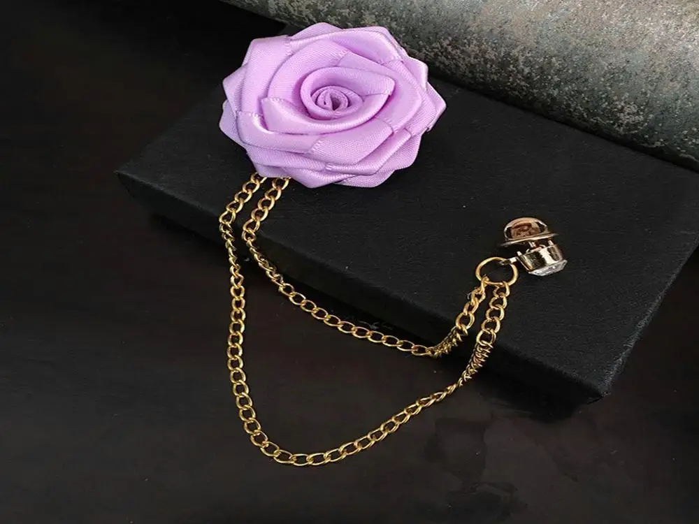 Flower Brooches Унисекс Франция романтический воротник лацкан булавка брошь лук галстук жениха свадебный костюм роза цветок цепь бабочка стразы аксессуары для корсажа - Цвет: Flower Brooches