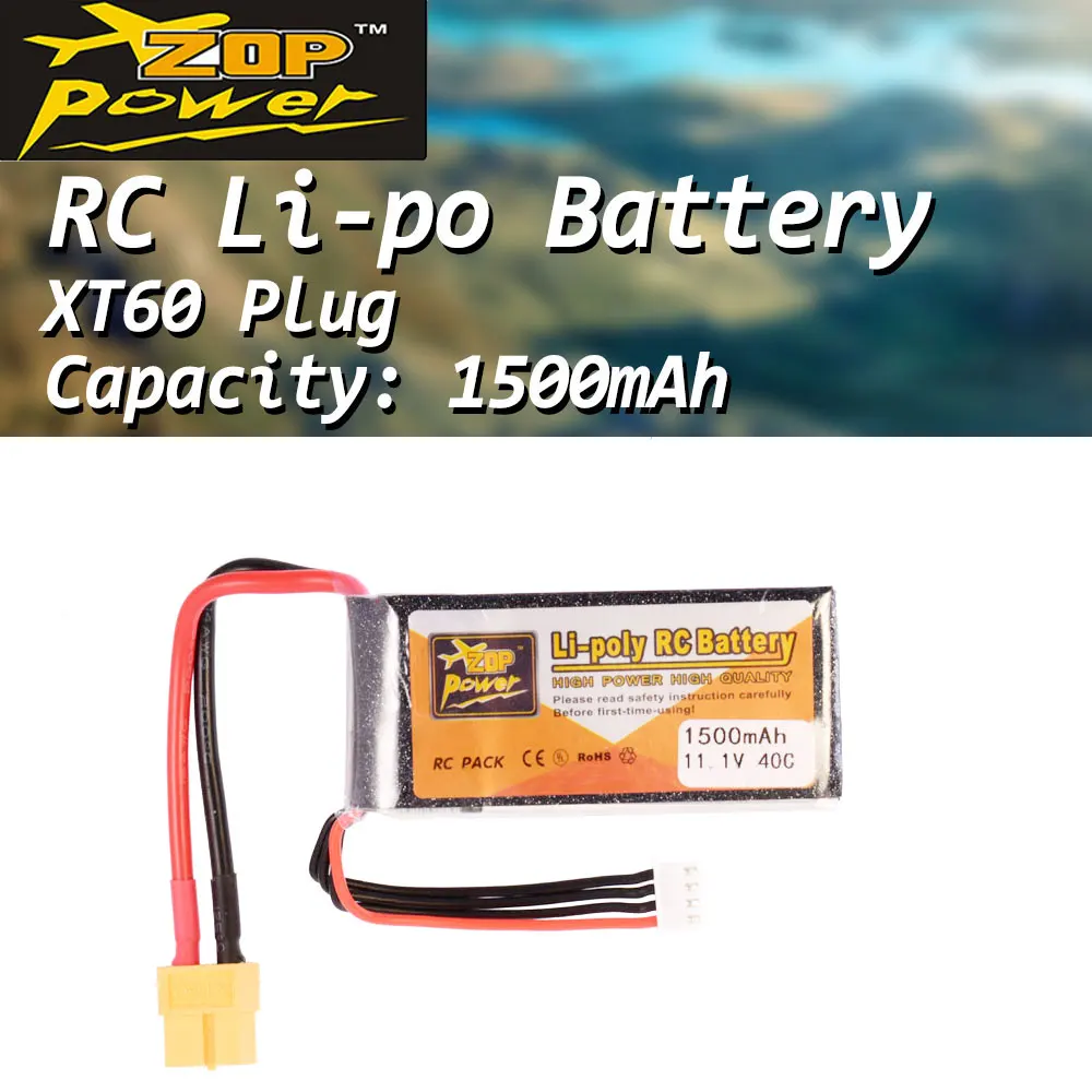 

Литий-полимерный аккумулятор ZOP Power 11,1 В 1500 мАч 40C 3S, сменный аккумулятор XT60 с вилкой для радиоуправляемого гоночного дрона, вертолета, автомобиля, модели лодки