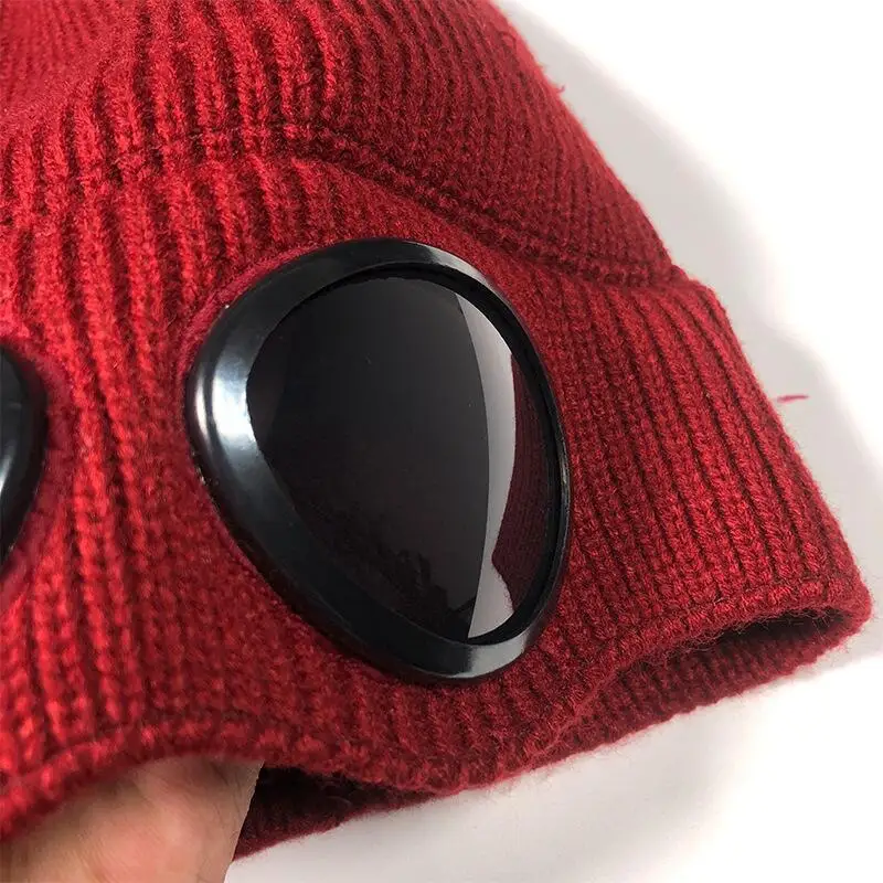 Женские шапки ветрозащитные очки шапка из шерсти Зимняя мода кепка Gorros фиксация