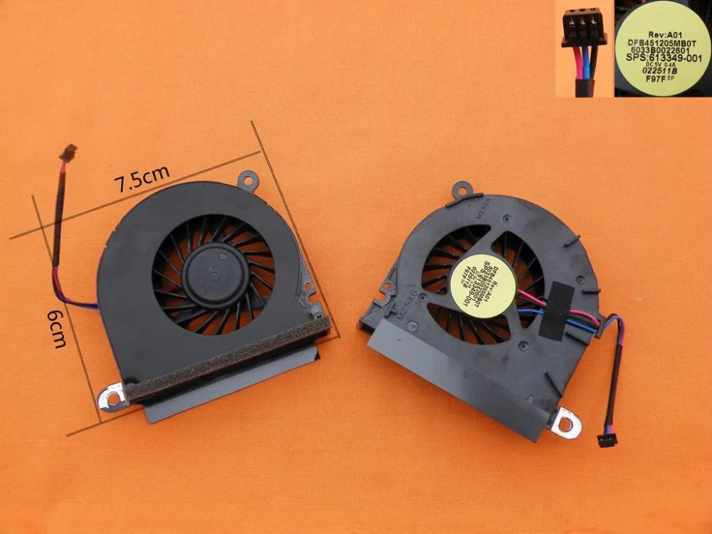 New Laptop Cooling Fan for HP 6440B 6445B 6545B Original P/N DFB451205MB0T 6033B0022601 613349-001 CPU Cooler Radiator | Компьютеры и