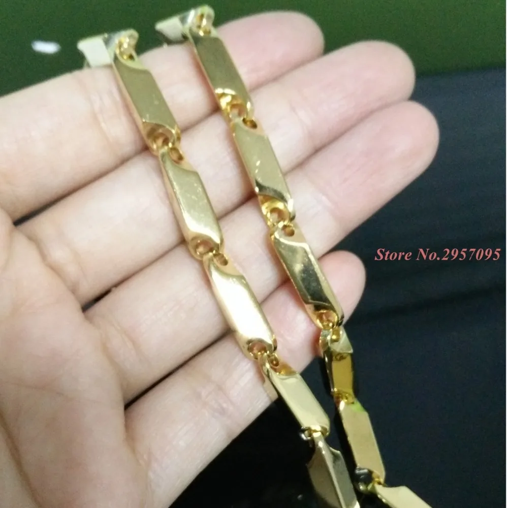 1/2/4 мм широкое золотое ожерелье высококачественные ожерелья из нержавеющей