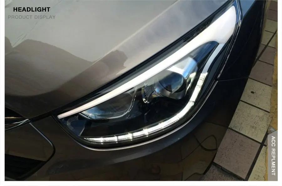 2 шт. светодиодный фары для hyundai IX35 2010-2013 светодиодный автомобильный фонарь ангельские глазки ксенон HID комплект Противотуманные фары светодиодный дневные ходовые огни