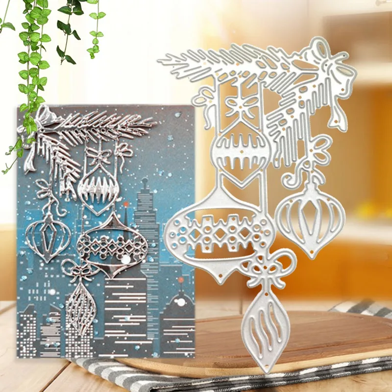 Тиснение костюм бумажные карты штамп DIY Скрапбукинг альбом Рождественский шар край вырезание штампы трафареты для изготовления открыток декоративные