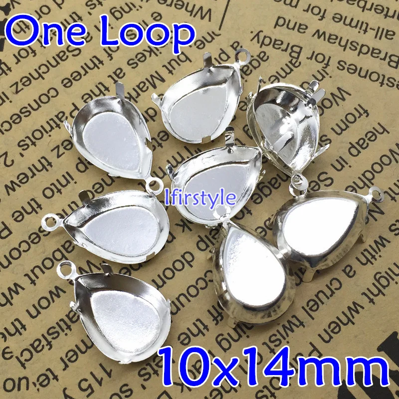 100 шт одна петля Серебряная цветная слеза форма металлический коготь Размер 10x14