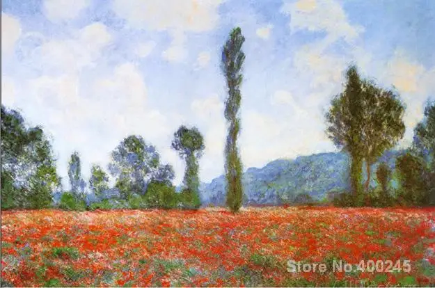 Подарочное художественное поле Маков Клод Моне живопись на холсте Высокое