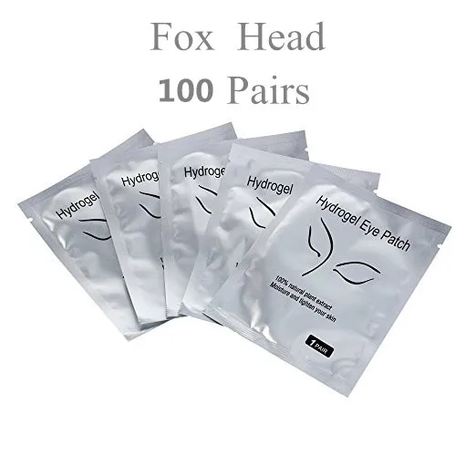 100 Pairs Fox Head NEWCOME 20/50/100 пар подушечки для ресниц под глаза гелевые подушечки 7 цветов Безворсовая Ткань наклейки для подвесных для наращивания ресниц инструмент - Цвет: 100 Pairs Fox Head