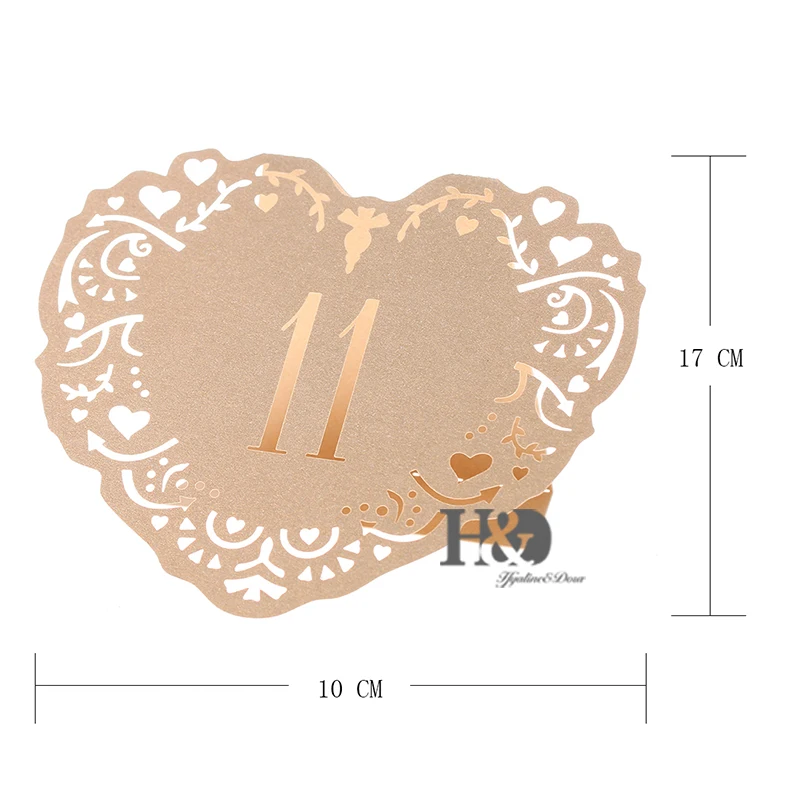 10 шт./компл. Meakin Love Heart настольные карты с цифрами от 11 до 20 деревенские Свадебные