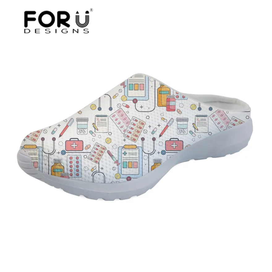R1228CA FORUDESIGNS/пляжные сандалии; женские летние шлепанцы с принтом зубного врача; женские сандалии из сетчатого материала без застежки; обувь для кормления - Цвет: R1228CA